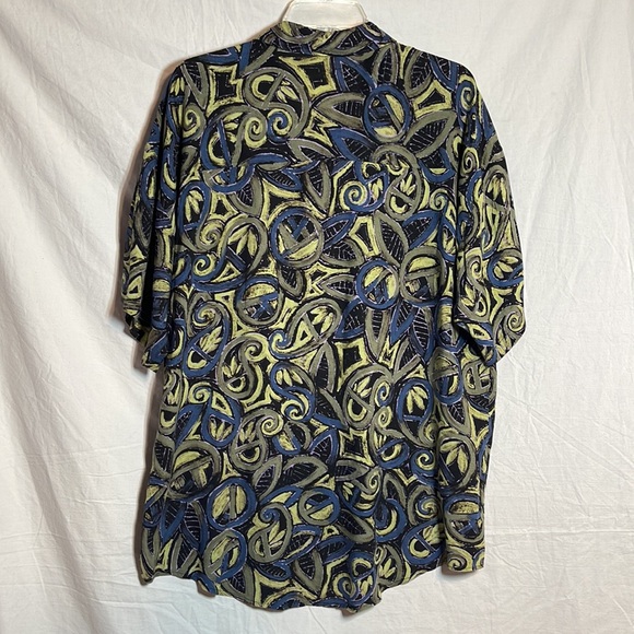 90s Maxx Fm Shirt L Short Sleeve Jazz Vintage USA Rayon Dressy Office Mens Dad - Picture 5 of 5